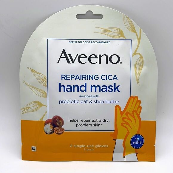 NWT Aveeno Repairing CICA Hand Mask, Oat & Shea Butter - 2 Gloves - Picture 2 of 3